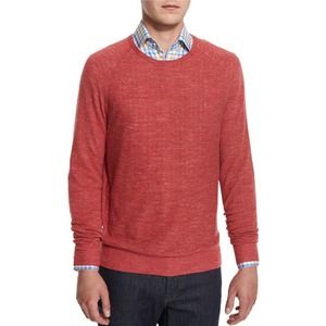 Neiman Marcus Wool-Linen Athletic Sweater L